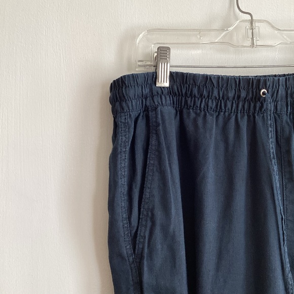 H&M 100% Linen Pull-On Regular Fit Pants Breathable Navy Blue size Medium - Picture 6 of 7